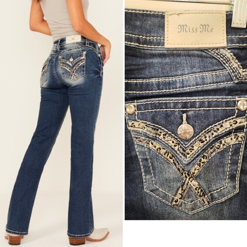 Miss Me Mid-rise Tailored Boot Stretch Tall Jeans Sixe 27
